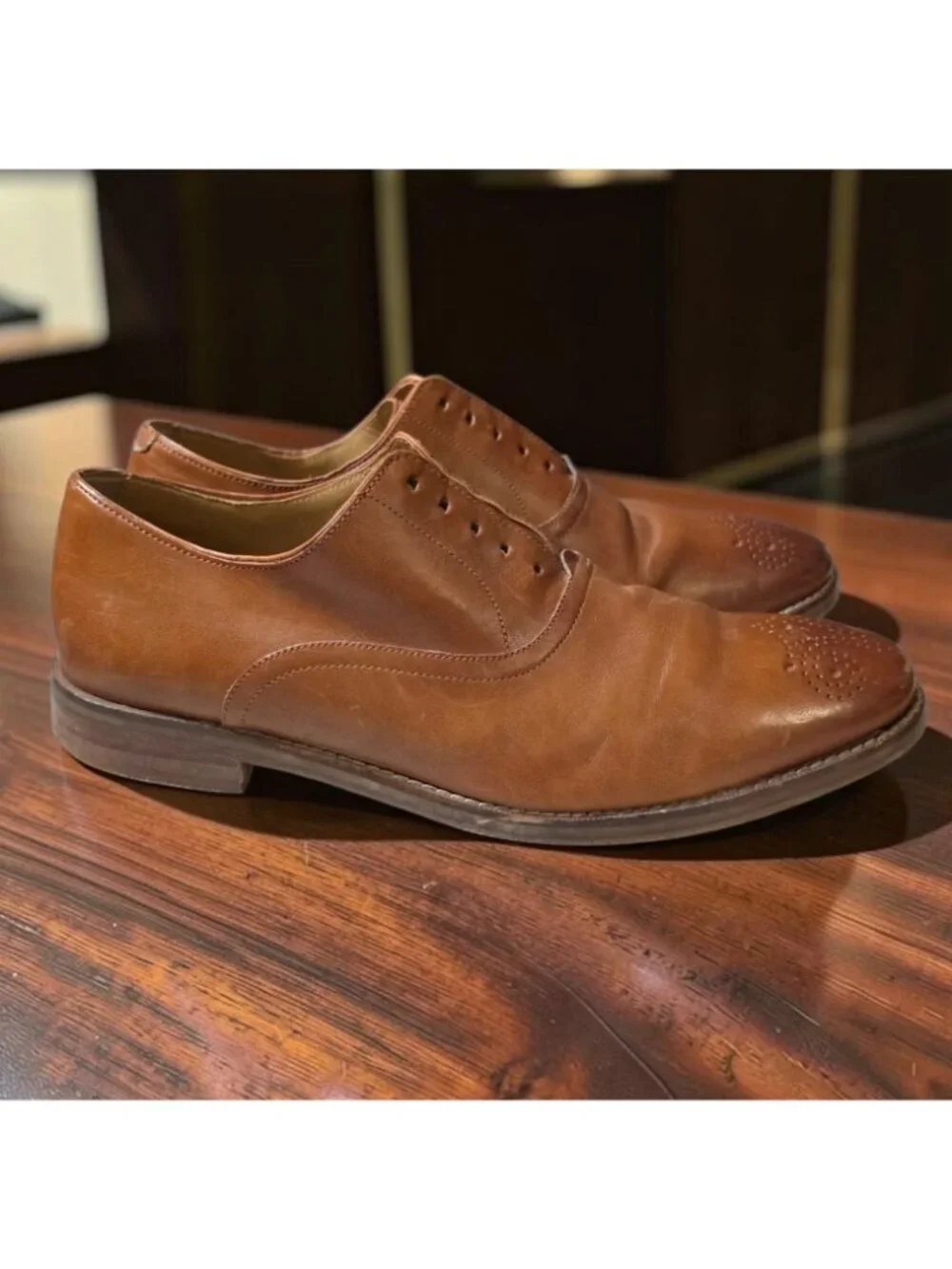 Cole Haan Kennedy Grand Medallion Men's Oxford Brown Leather Shoes Size 8 M